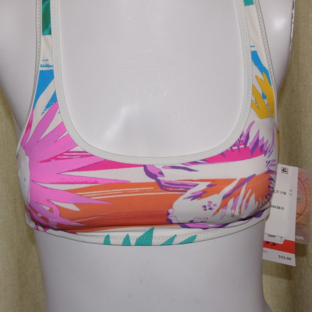 NWT COCO Rave XS Hawaiian Print Bikini Top